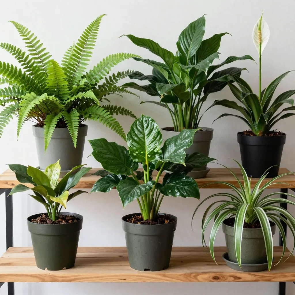 Natural indoor plants creating comfortable humidity