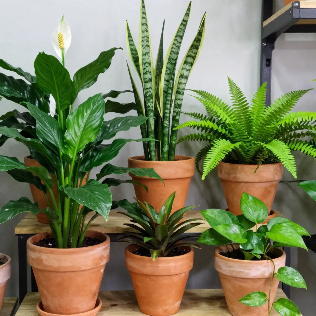 Healthy indoor environment with plants